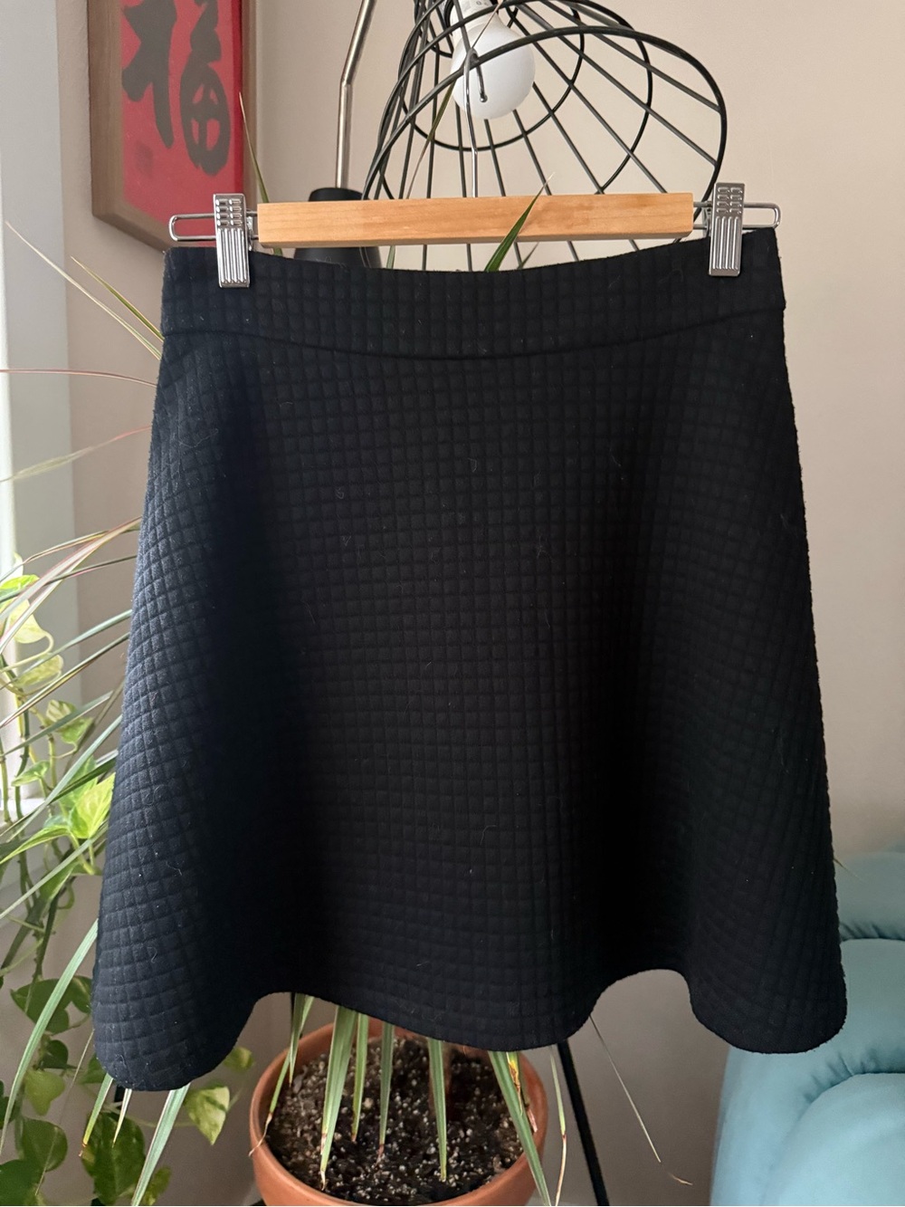Banana Republic Black A-Line Quilted Skirt - Women
